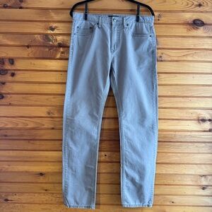 Banana Republic Factory Mens Slim Straight Gray Khaki Pants 33x34